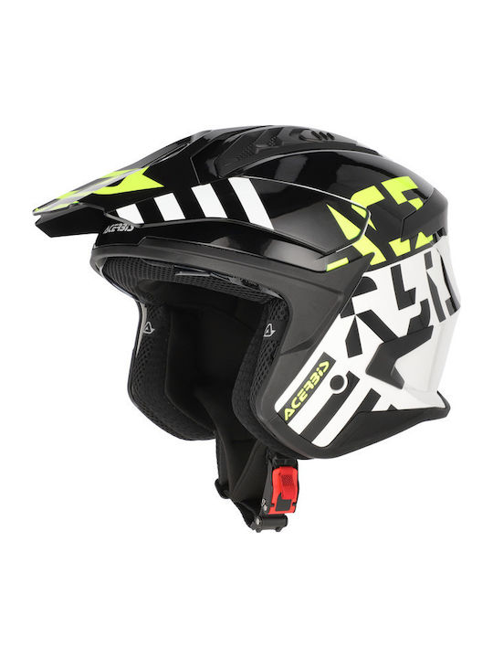 Acerbis Aria Evo Graphic Black/Fluo Κράνος Μηχανής Jet ECE 22.06 με Sunvisor