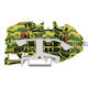 2-conductor Ground Terminal Block; Push-button; 16 Mm²; Side Center Marking; Din-rail 35 X 15 35 X 7.5; Push-in Cage Clamp; 16,00 Mm²; Green-yellow