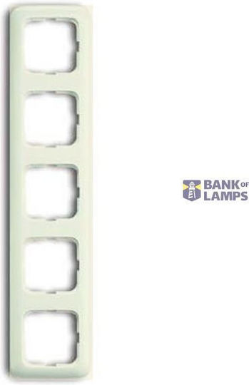2515-212-507 Cover Frame 5gang S White Busch-duro 2000