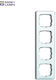 2514-214k-102 Cover Frame 4gang S Alpine White Reflex Si Linear