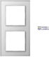 Cover Frame A Creation 2-gang White 84 Mm X 155 Mm Glass Vertical Horizontal Installation