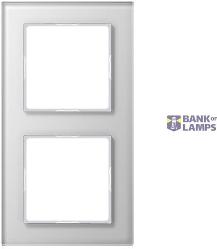 Cover Frame A Creation 2-gang White 84 Mm X 155 Mm Glass Vertical Horizontal Installation