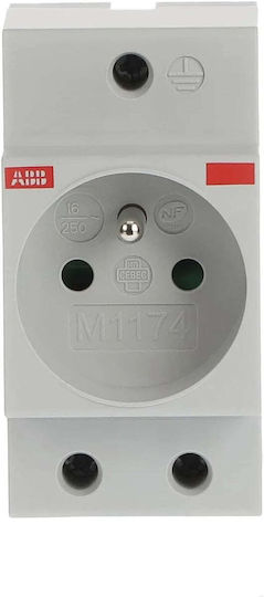 Abb Priză Electrică Simplă cu Capac Gri