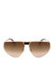 Women's Sunglasses with Gold Tortoiseshell Frame and Brown Gradient Lens
