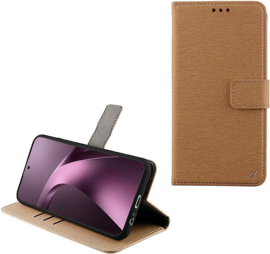 Volte-tel Allure Case for Xiaomi 17T Pro 5G 6.83in Magnet Book Stand Clip Gold Volte-tel