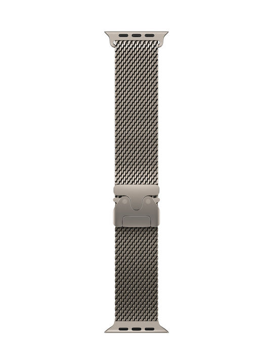 Apple 49mm Natural Titanium Milanese Loop – Medium Mk0d4zm/a