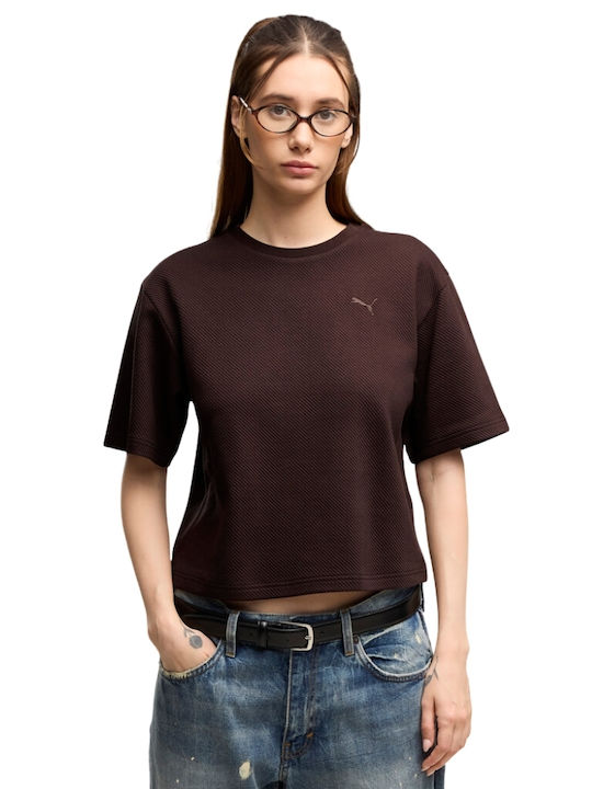 PUMA Ess Elevated T-Shirt Brown