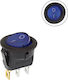 Διακόπτης On Off 12v 20a 3 Pins Rocker Μπλε W1019 Rchang