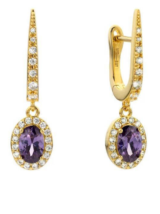 Mya Bay Amethyst Dynasty Earrings Gold Bo-385