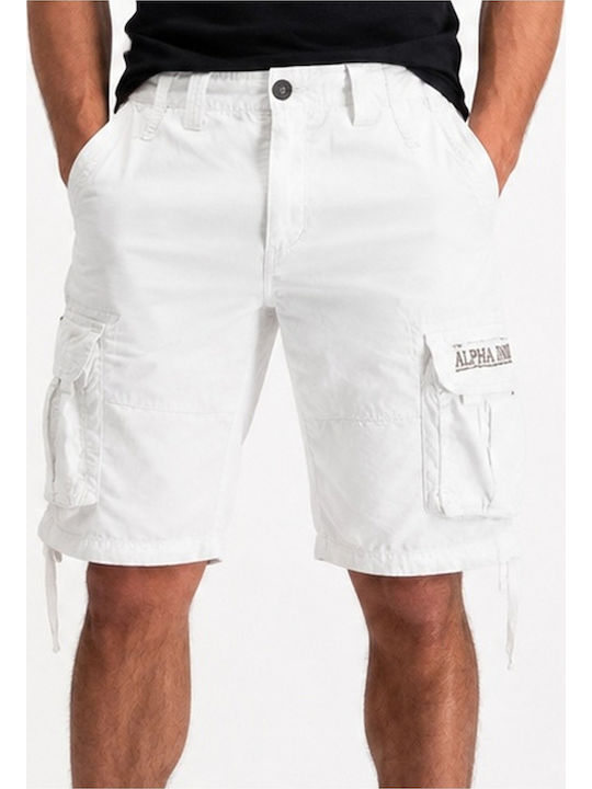 Alpha Industries Jet Ανδρική Βερμούδα Λευκή