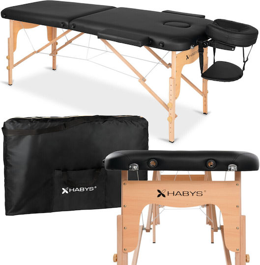 Habys Lira Comfy Base K515 Κρεβάτι Φυσιοθεραπείας Πτυσσόμενο Μαύρο από Ξύλο 180x59εκ.