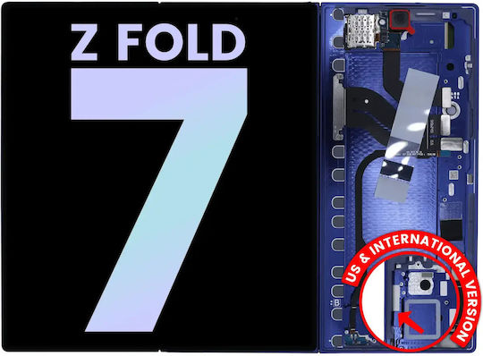 Inner Oled Assembly Frame Samsung Galaxy Z Fold 7 5g Us & International Service Pack Blue Shadow