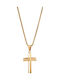 Senza Men’s Cross in Gold-Plated Steel Without Chain