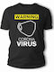Tstudio Warning Corona Virus Маска T-shirt Черен