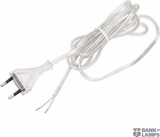 Плосък Кабел 3m 2×0.75mm² 2.5a 250v Ip20 Прозрачен Евро Щепсел