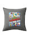 My Day Grinch Grey Sofa Pillow 100% Cotton Filling Included 50x50cm