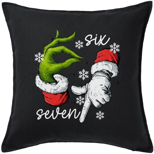 Christmas Meme Six Seven 67 Sofa Pillow Black 100% Cotton Filling Included 50x50cm