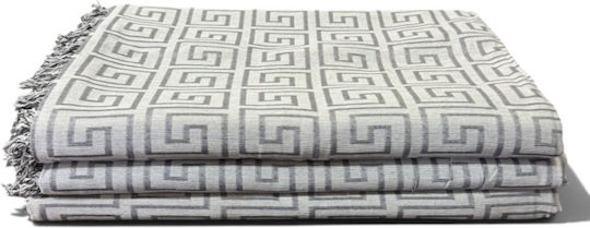 To megalo pazari Chenille Throws Set 3 pcs Grey
