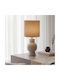 Zambelis Lights Ceramic Table Lamp for E27 Socket with Brown Shade and White Base
