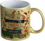 Koupakoupa Weihnachtlicher Keramikbecher, Goldf...