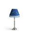 Oxygen Blue Dragonfly Table Lamp for E27 Socket with Blue Shade and Silver Base