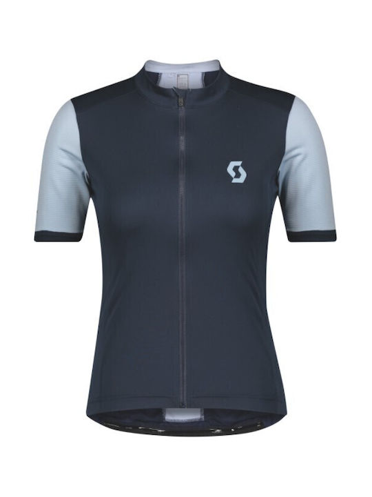 Scott Tricou De Ciclism Pentru Femei Cu Mâneci Scurte Albastru