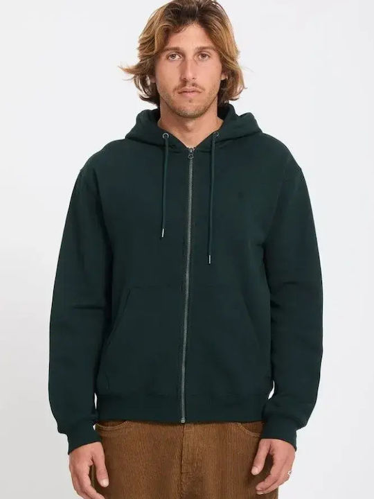 Volcom Single Stone Zip Ζακέτα με Κουκούλα Πράσινη