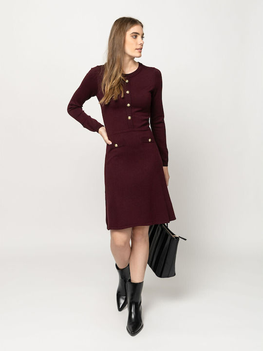 Heavy Tools Strickkleid Bordeaux
