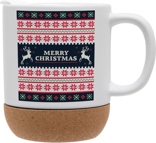 Koupakoupa Weihnachtlicher Keramikbecher Weiß 9 cm 330 ml (mit Personalisierung)