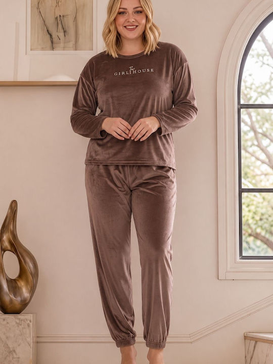 Boyraz Winter Women's Chocolate Pajama Set