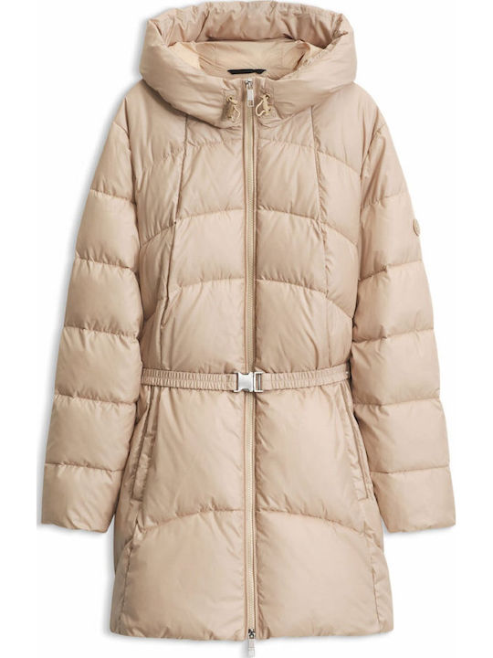 Women's Beige Winter Puffer Jacket