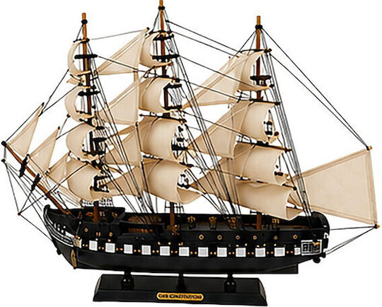 Ξύλινο Παραδοσιακό Καράβι 60 X 12 X 43 H Cm Μάυρο Λευκό