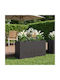 vidaXL Garden Metal Planter Black 100x30x49 cm