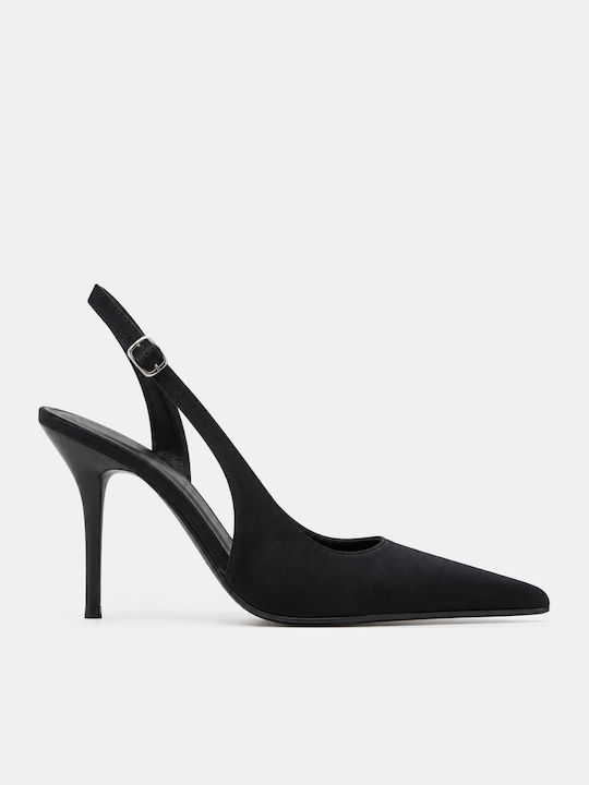 Luigi Pointed Toe Pumps with High Heel Black