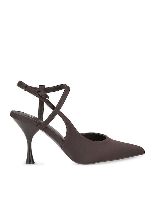 Exe Satinpumps mit hohem Absatz Braun