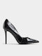 Stasyamix Pointed Toe Pumps with Thin Low Heel Black