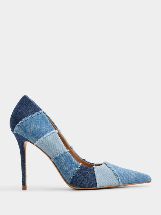 Stasyamix Pointed-Toe Low-Heel Denim Pumps