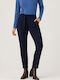 Women's Blue Fabric Trousers T26211-Blue