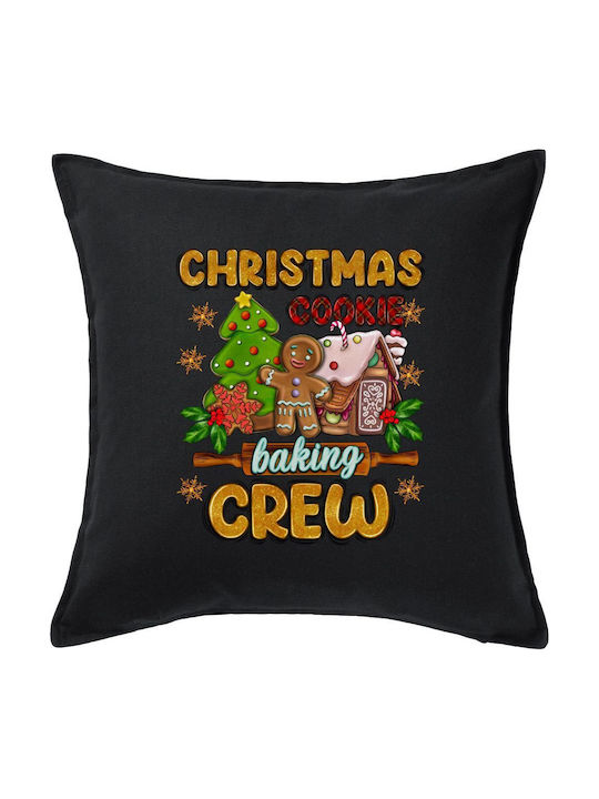 Christmas Cookie Baking Crew Black Sofa Pillow ...