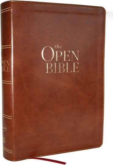 Open Bible: Read And Discover The Bible For Yourself (nkjv Brown Leathersoft, Red Letter, Comfort Print) - Thomas Nelson Publishers - Leather / Fine Binding