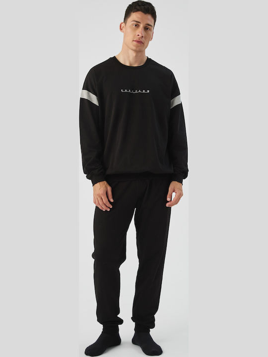 Minerva Easy Flow Winter Herrenpyjama Schwarz