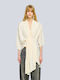 Josie Women's Drape Blouse with 3/4 Sleeves Beige