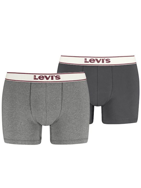 Levi's Men's Boxers Grey-Red 2 Pack