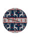 Koupakoupa Christmas Knitted Reindeer Blue Silent Wooden Blue Wall Clock