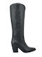 Cow Boy Damen-Lederstiefel mit hohem Absatz, Schwarz
