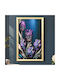 Wooden Wall Picture 30x50 cm with Gold Frame and Embossed Strass Keskor 23050-43