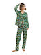 Admas Winter Women's Green Peanuts Winter Sports Pyjama Set