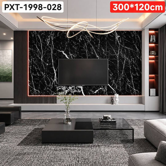 Self-Adhesive Black Wall Wallpaper 300x120cm