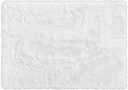 Koopman Rectangular Furry Rug White 60x90cm