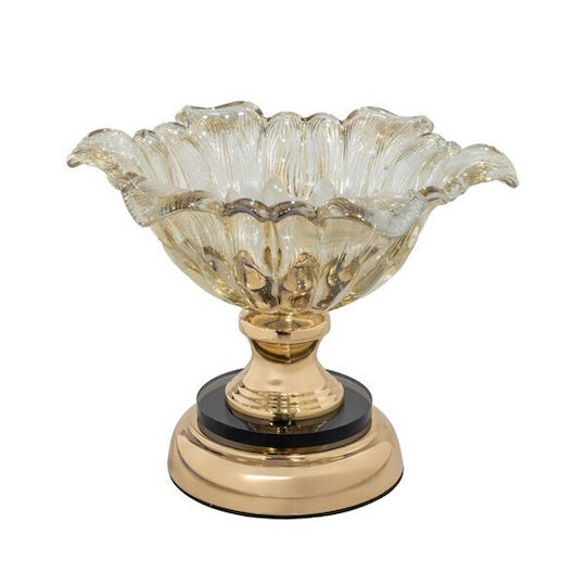 Dekorative Schale Aus Glas Gold 20x20x8cm